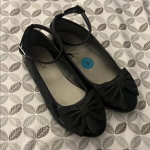 Sugar Black Kids Dress Shoes with Bow